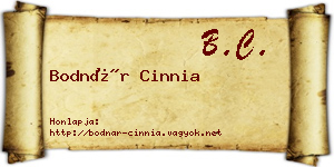 Bodnár Cinnia névjegykártya
