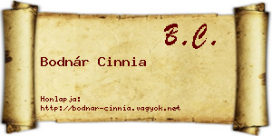 Bodnár Cinnia névjegykártya