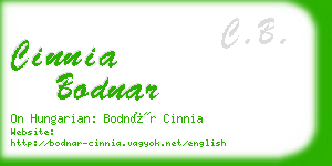 cinnia bodnar business card